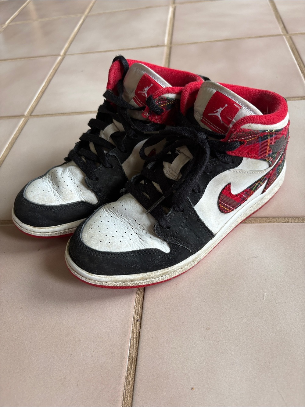 Nike Air Jordan Kids Black, White & Red High-Top Sneakers